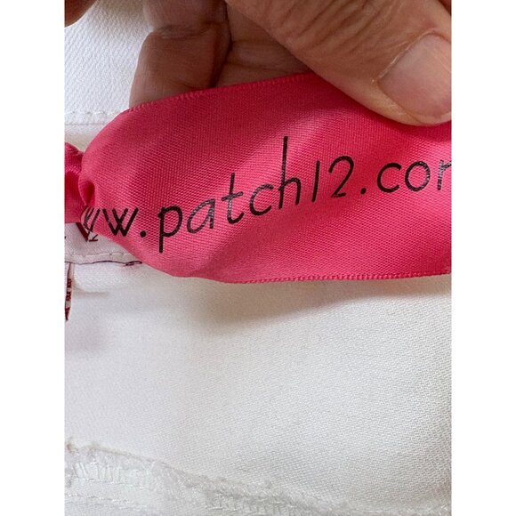 White Denim Vest "What Would Dolly Do?" Embroidery On Back Sleeveless Size M - Picture 15 of 16